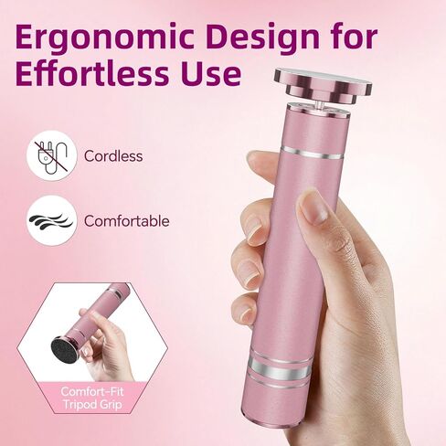 مزيل مسامير القدم الكهربائي القابل لإعادة الشحن مع رأس طحن قابل للاستبدال، مزيل مسامير القدم الاحترافي من الألومنيوم للقدمين، مبرد قدم مزدوج السرعة للبشرة الجافة المتشققة والميتة، وردي in Kuwait