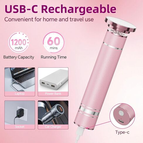 مزيل مسامير القدم الكهربائي القابل لإعادة الشحن مع رأس طحن قابل للاستبدال، مزيل مسامير القدم الاحترافي من الألومنيوم للقدمين، مبرد قدم مزدوج السرعة للبشرة الجافة المتشققة والميتة، وردي in Kuwait