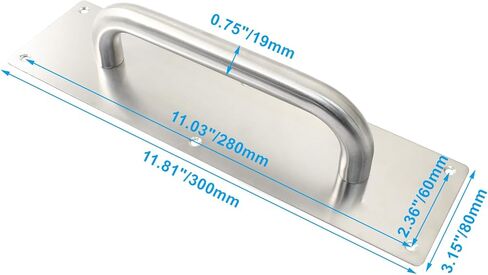 Bivethoi 1Pcs Pull Push Door Plate Handle Stainless Steel Heavy Duty Barn Door Pull with Mounting Screws (Silver, 300x80mm/11.81x3.15inch in Saudi Arabia