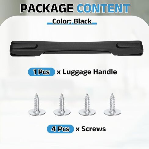 PATIKIL 8.5 Inch Luggage Handle Replacement, Plastic Pull Handle Grip with 4 Screws for Luggage Toolbox Storage Box Case Repair - 5Pcs (Black) in Kuwait