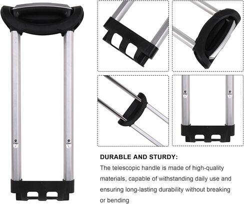 Replacement Telescopic Handle for 20 Inch Suitcase Internal Aluminum Alloy Retractable Pull Handle with DIY Repair Kit Silver Black Suitcase Handle Replacement Parts in Saudi Arabia