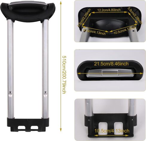 Replacement Telescopic Handle for 20 Inch Suitcase Internal Aluminum Alloy Retractable Pull Handle with DIY Repair Kit Silver Black Suitcase Handle Replacement Parts in Saudi Arabia