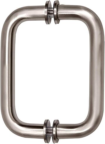 8" Shower Door Handle, Double-Sided Pull Handle with Metal Washer, Back-to-Back Glass Door Handle Replacement for 5/16", 3/8", and 1/2" (8-12mm) Glass Doors, Matte Black in Saudi Arabia