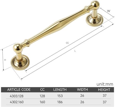 10 Pack Solid Brass Cabinet Pulls 5" Hole Center Drawer Pull Gold Cabinet Handles for Cupboard Dresser Wardrobe Furniture Kitchen & Bathroom Fixture in Saudi Arabia