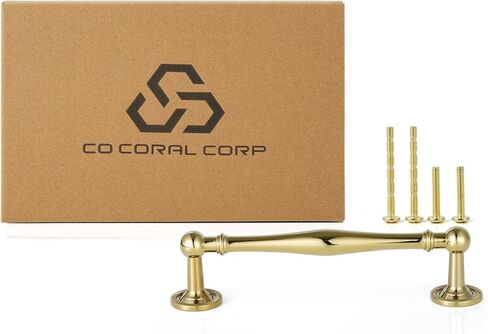 10 Pack Solid Brass Cabinet Pulls 5" Hole Center Drawer Pull Gold Cabinet Handles for Cupboard Dresser Wardrobe Furniture Kitchen & Bathroom Fixture in Saudi Arabia