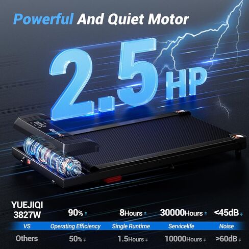 Walking Pad Under Desk Treadmill with Incline for Home Office, 2.5HP Portable Walking Pad Treadmill with 280 Lbs Weight Capacity, Remote Control, LED Display in Kuwait