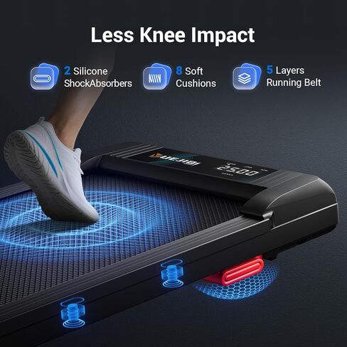 Walking Pad Under Desk Treadmill with Incline for Home Office, 2.5HP Portable Walking Pad Treadmill with 280 Lbs Weight Capacity, Remote Control, LED Display in Kuwait