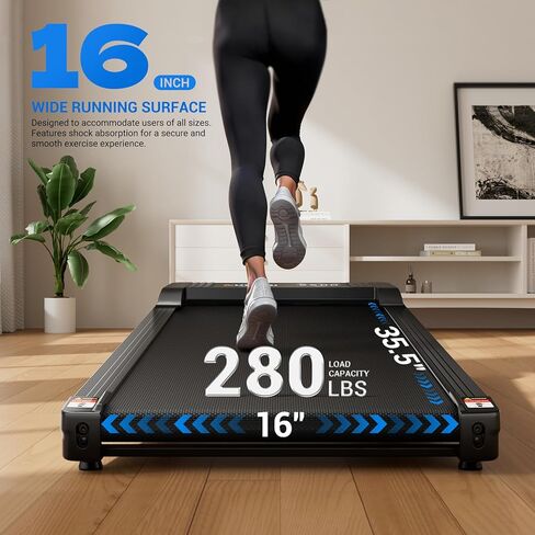 Walking Pad Under Desk Treadmill with Incline for Home Office, 2.5HP Portable Walking Pad Treadmill with 280 Lbs Weight Capacity, Remote Control, LED Display in Kuwait
