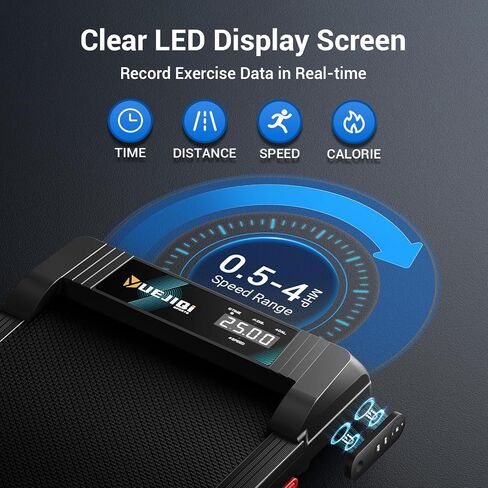 Walking Pad Under Desk Treadmill with Incline for Home Office, 2.5HP Portable Walking Pad Treadmill with 280 Lbs Weight Capacity, Remote Control, LED Display in Kuwait