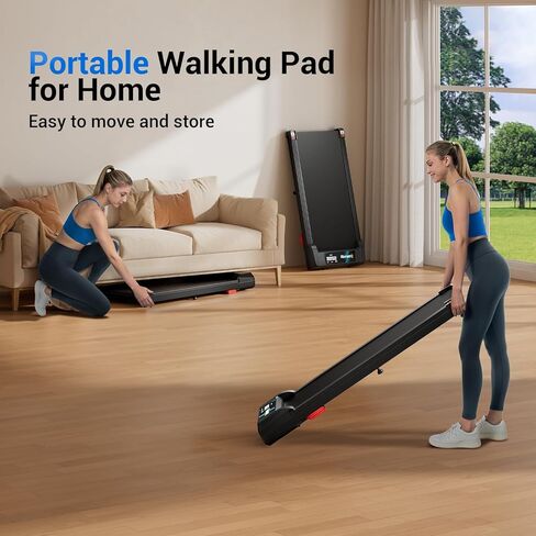 Walking Pad Under Desk Treadmill with Incline for Home Office, 2.5HP Portable Walking Pad Treadmill with 280 Lbs Weight Capacity, Remote Control, LED Display in Kuwait