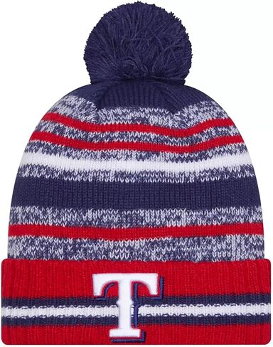 قبعة بيسبول متماسكة مخططة بأساور من New Era Onfield Sport قبعة بوم - قبعة MLB Cheer Winter Knit Toque in Kuwait