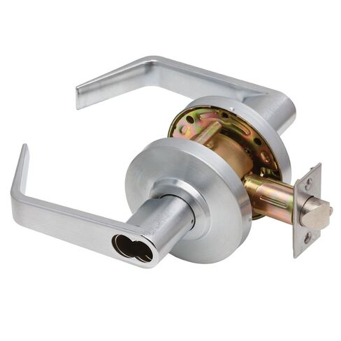 C2000-CLRM-R-626-SFIC Grade2 Classroom Cylindrical Lock with Regular Trim, Satin Chrome, 2 3/4" Backset in Kuwait