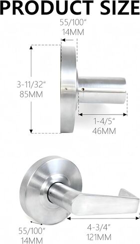 وظيفة الزخرفة الوهمية قفل مقبض أسطواني تجاري عالي التحمل، مقبض باب تجاري، قفل باب للخدمة الشاقة، درجة ANSI - 2، تصنيف UL للحريق لمدة 3 ساعات، متوافق مع ADA (وظيفة الزخرفة الوهمية) in Kuwait
