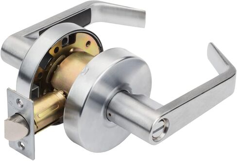 Dynasty Hardware AUG-00-26D Grade 2 Commercial Duty Office Door Keyed Lever Lockset, ADA, Satin Chrome Finish in Kuwait