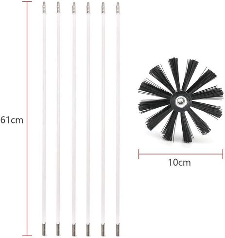 13 Piece Dryer Duct/Vent Cleaning Kit, Lint Remover, Extends up to 24 Feet, Synthetic Brush Head, Use with or Without a Power Drill (12 Rods + 1 Bush Head) in Saudi Arabia