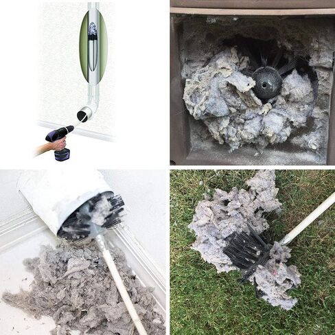 13 Piece Dryer Duct/Vent Cleaning Kit, Lint Remover, Extends up to 24 Feet, Synthetic Brush Head, Use with or Without a Power Drill (12 Rods + 1 Bush Head) in Saudi Arabia