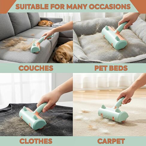 فرشاة إزالة شعر الحيوانات الأليفة قابلة لإعادة الاستخدام، فرشاة تنظيف ذاتي الوبر لشعر الكلاب والقطط على الأريكة ومقاعد السيارة والأثاث والملابس in Kuwait