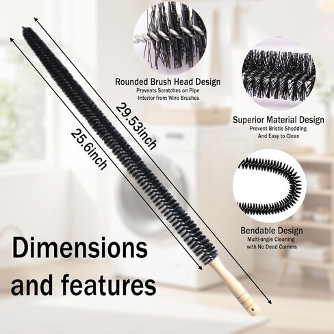 Dryer Lint Brush Vent Cleaner,30Inch Dryer Vent Cleaner Kit Cleaning Long Flexible Coil Brush(1 Pack) in Kuwait