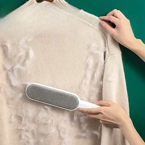 1PC Lint Remover Brush Double-Sided Static Reusable for Pet Hair, Dust and Pilling On Clothing, Upholstery, Bedding, Gray in Saudi Arabia