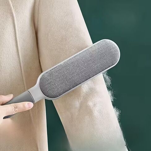1PC Lint Remover Brush Double-Sided Static Reusable for Pet Hair, Dust and Pilling On Clothing, Upholstery, Bedding, Gray in Saudi Arabia