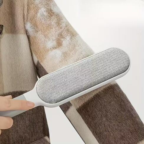 1PC Lint Remover Brush Double-Sided Static Reusable for Pet Hair, Dust and Pilling On Clothing, Upholstery, Bedding, Gray in Saudi Arabia