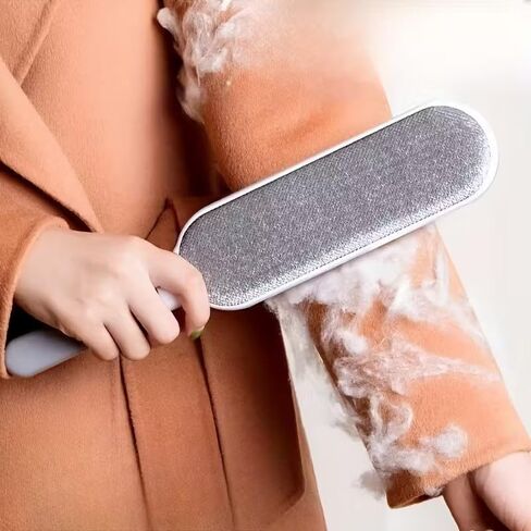 1PC Lint Remover Brush Double-Sided Static Reusable for Pet Hair, Dust and Pilling On Clothing, Upholstery, Bedding, Gray in Saudi Arabia