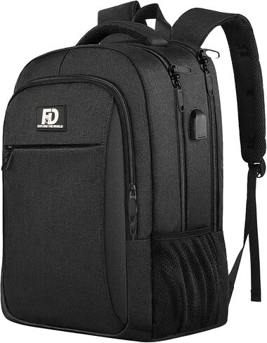 Large Travel Laptop Backpack, Business Anti Theft Slim Sturdy 18 Inch Laptops Bag with USB Charging Port, Waterproof College Computer Bag Gift for Men & Women Fits 18 Inch Notebook, Black in Kuwait