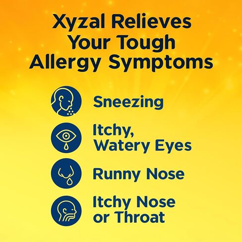 Xyzal 24 Hour Allergy Relief Medicine, Original Prescription Strength Antihistamine, Levocetirizine Dihydrochloride Tablets, 5 mg, 90 Count in Kuwait