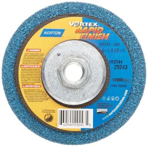 Norton Bear-Tex عجلة كشط غير منسوجة موحدة ذات لمسة نهائية سريعة مركزية مضغوطة، النوع 27، قطر 4-1/2 بوصة، 5/8 بوصة - 11 أربور، حبيبة 5 صباحًا (عبوة من قطعة واحدة) in Kuwait