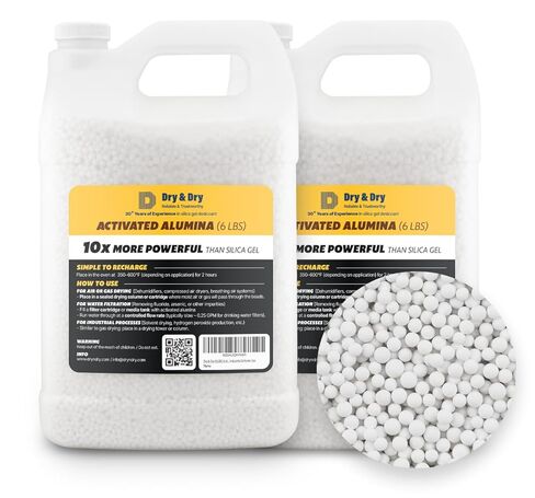 جاف وجاف [3 رطل] حبات مجففة من الألومينا المنشطة | ممتص رطوبة عالي السعة، تحكم في الرطوبة قابل لإعادة الشحن للاستخدام الصناعي والمنزلي in Kuwait
