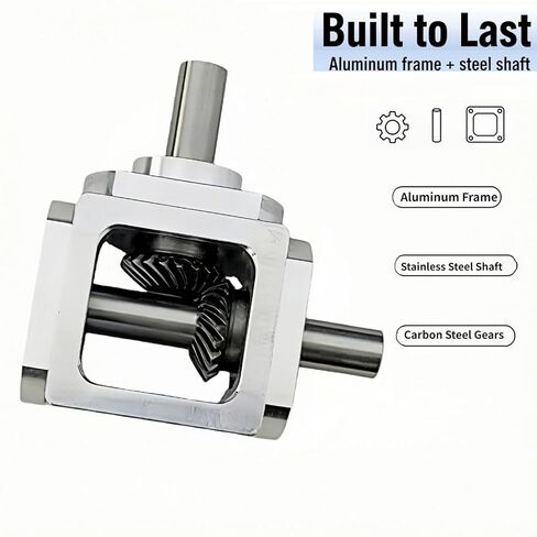 90 Degree Right Angle Gearbox 1:1 Bevel Gear Drive, 10mm Single Output Shafts 1 Module 20 Teeth Aluminum Frame for Simple DIY Mechanical Applications in Kuwait
