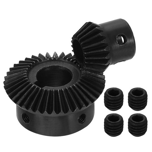 uxcell 2Pcs Tapered Bevel Gears Set, 1 Mod 1:2 (20T/40T) Harden Steel Straight Bevel Gear, 90 Degree Steering Motor Gears, (10mm/12mm Shaft Hole with Keyway) in Saudi Arabia
