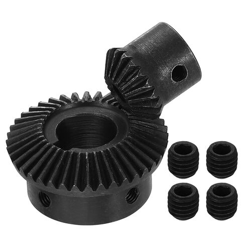 uxcell 2Pcs Tapered Bevel Gears Set, 1 Mod 1:2 (20T/40T) Harden Steel Straight Bevel Gear, 90 Degree Steering Motor Gears, (10mm/12mm Shaft Hole with Keyway) in Saudi Arabia
