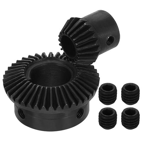 uxcell 2Pcs Tapered Bevel Gears Set, 1 Mod 1:2 (20T/40T) Harden Steel Straight Bevel Gear, 90 Degree Steering Motor Gears, (10mm/12mm Shaft Hole with Keyway) in Saudi Arabia