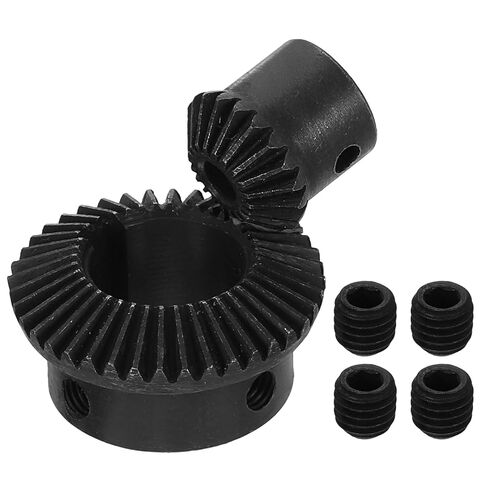 uxcell 2Pcs Tapered Bevel Gears Set, 1 Mod 1:2 (20T/40T) Harden Steel Straight Bevel Gear, 90 Degree Steering Motor Gears, (10mm/12mm Shaft Hole with Keyway) in Saudi Arabia