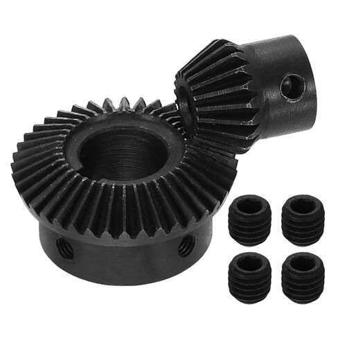 uxcell 2Pcs Tapered Bevel Gears Set, 1 Mod 1:2 (20T/40T) Harden Steel Straight Bevel Gear, 90 Degree Steering Motor Gears, (10mm/12mm Shaft Hole with Keyway) in Saudi Arabia