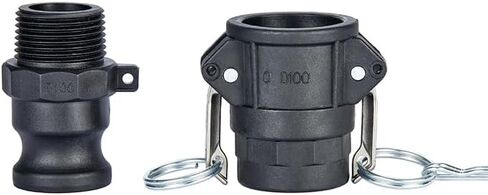 قطعتان من تركيبات Camlock من البولي بروبيلين (1 بوصة الجزء D أنثى مقرنة x خيط أنثى) تجهيزات خرطوم الكامة والأخدود + 2 قطعة تركيب قفل كامة PP (1 بوصة جزء F محول ذكر x خيط ذكر) in Saudi Arabia