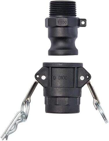 قطعتان من تركيبات Camlock من البولي بروبيلين (1 بوصة الجزء D أنثى مقرنة x خيط أنثى) تجهيزات خرطوم الكامة والأخدود + 2 قطعة تركيب قفل كامة PP (1 بوصة جزء F محول ذكر x خيط ذكر) in Saudi Arabia