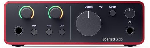 Scarlett Solo 4th Gen USB Audio Interface with Software Suite, Bundle with Closed-Back Studio Monitor Headphones and 10' XLR Microphone Cables (3 Items) in Kuwait