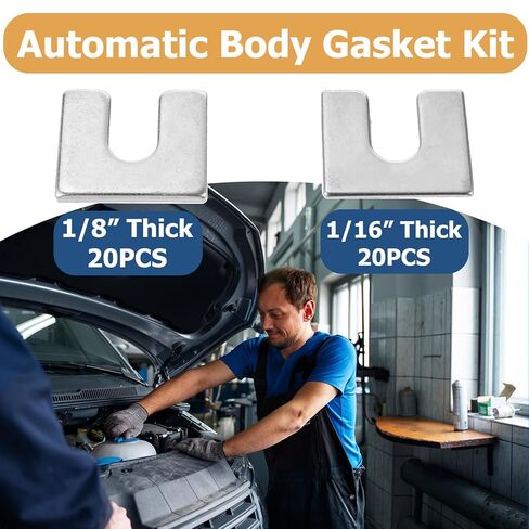 40Pcs Auto Body Fender Alignment Shim 1/16" and 1/8" Thick, 1-1/4" Wide, 3/8" Slot Automotive Alignment Shim Assortment Kit in Kuwait
