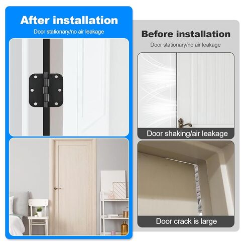 50 Pack Plastic Door Hinge Shims 3.5 Inch, 0.060" Thick, Trimmable Hinge Spacers for Interior Door Alignment, Easy Gap Filler to Fix Air Leaks, Sticking or Misaligned Doors in Kuwait