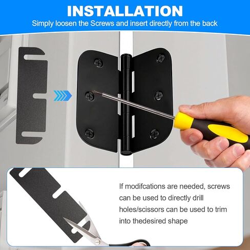 50 Pack Plastic Door Hinge Shims 3.5 Inch, 0.060" Thick, Trimmable Hinge Spacers for Interior Door Alignment, Easy Gap Filler to Fix Air Leaks, Sticking or Misaligned Doors in Kuwait