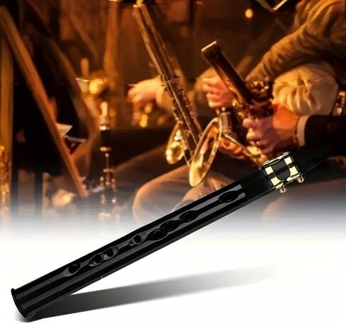 Portable Pocket Saxophone - 8-Hole Mini Soprano/Alto Clarinet-like Reed Instrument, Compact Resin Saxophone for Beginners & Travel, White Pocket Saxie with Golden-Style Ligature-like Mechanism in Kuwait