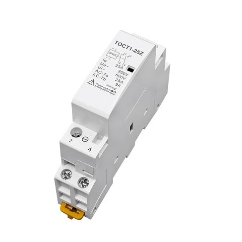 TOCT1-25Z DIN Rail AC Contactor، 2-Pole 25A، 220V/230V 50/60 هرتز، تركيب منزلي معياري (DC 24V 1NO 1NC) in Kuwait
