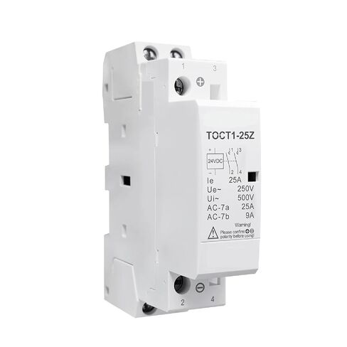 TOCT1-25Z DIN Rail AC Contactor, 2-Pole 25A, 220V/230V 50/60Hz Coil, Modular Household Installation (DC 24V 1NO 1NC) in Saudi Arabia