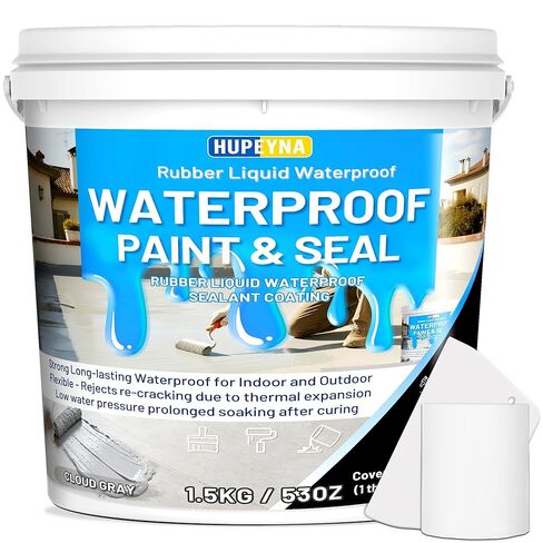 مانع تسرب سائل مطاطي مقاوم للماء، سدادة مانعة للتسرب مقاومة للماء، طلاء مطاطي مرن داخلي وخارجي باللون الرمادي السحابي، أساس متعدد الأسطح لإصلاح تشققات التسرب، طلاء مقاوم للماء في الطابق السفلي in Kuwait