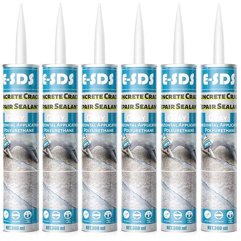 E-SDS Concrete Crack Repair Sealant Self Leveling Gray Polyurethane Adhesive Sealant Construction Sealer Sealing Horizontal Expansion Joints in Concrete 10.5 fl. oz (6 Pack) in Kuwait