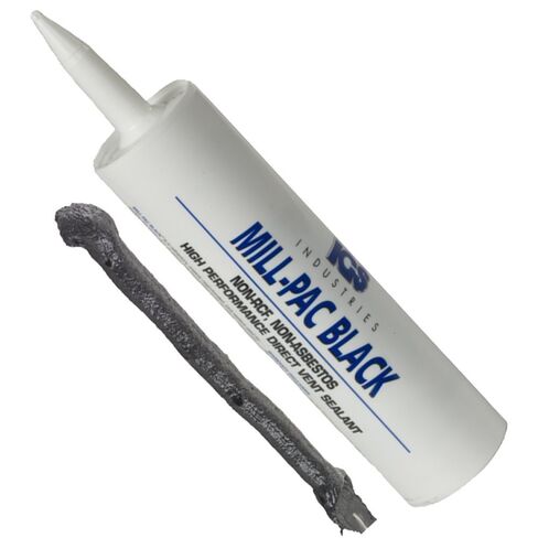 Non-Toxic High Temp Mill-Pac Black Sealant | Fireplaces, Wood, Pellet, and Gas Stoves, Direct Vent Systems, Flue Joints | Environmentally Friendly | 1050-Degree (10.3 oz Cartridge) in Saudi Arabia
