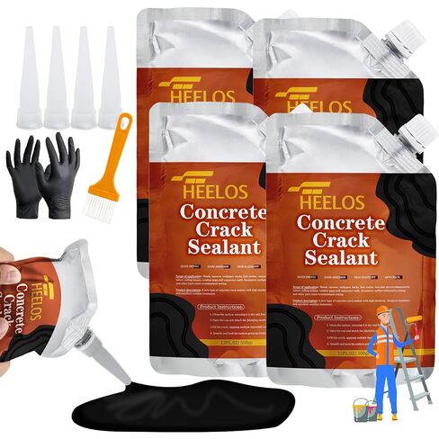 حشو صدع الأسفلت، 2 حزمة من حشو شقوق الممرات عالية المرونة، تسوية ذاتية للماء لشق الأسفلت لإصلاح مانع التسرب لممر الأسمنت الخرساني الأسود، الممشى، الطريق، الفناء (أسود) in Kuwait