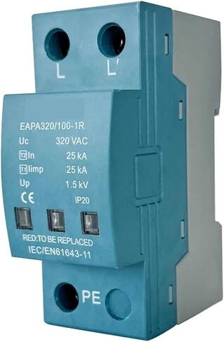 1P Surge Protector 100KA, Arrester T1+T2, AC SPD 220V 230V 320V 385V 440V,Din Rail Installation in Saudi Arabia